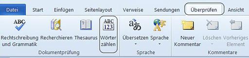 Wörter und Zeichen ermitteln